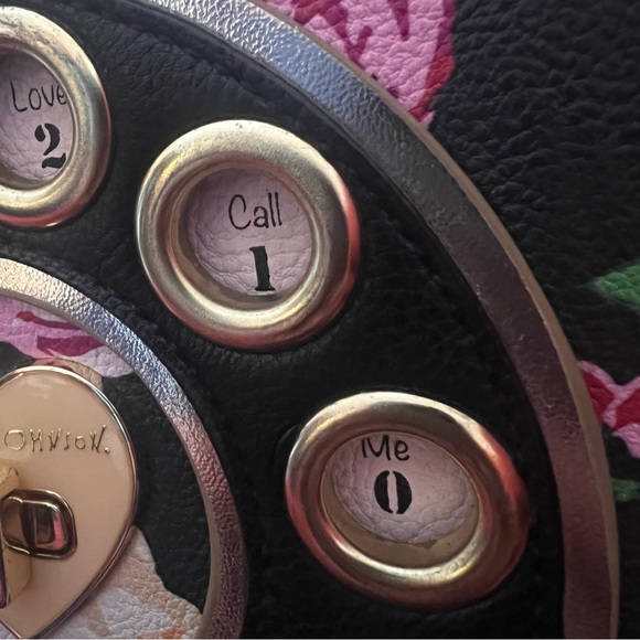 BETSEY JOHNSON novelty phone bag faux leather floral crossbody handbag - Picture 14 of 15